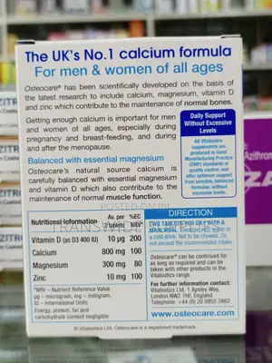 Osteocare Original 30 Tabs Calcium, Mg, Vit D3 Zinc -for Bone Health