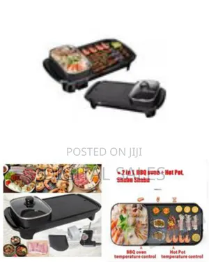 2 In1electric Baking Pan, Cooking Soup Hot Pot and BBQ Electric Grill