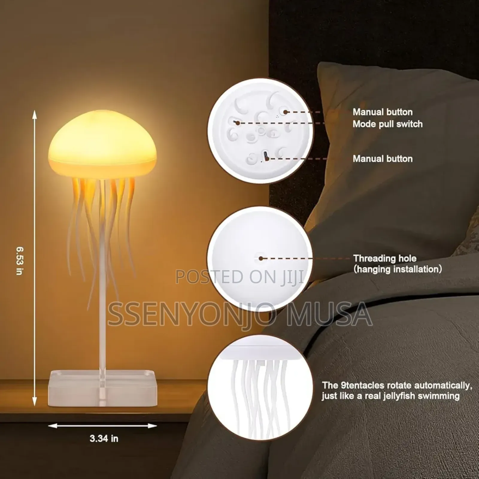 Jellyfish Mood Light Lamp | Sound-Activated Led Night Light