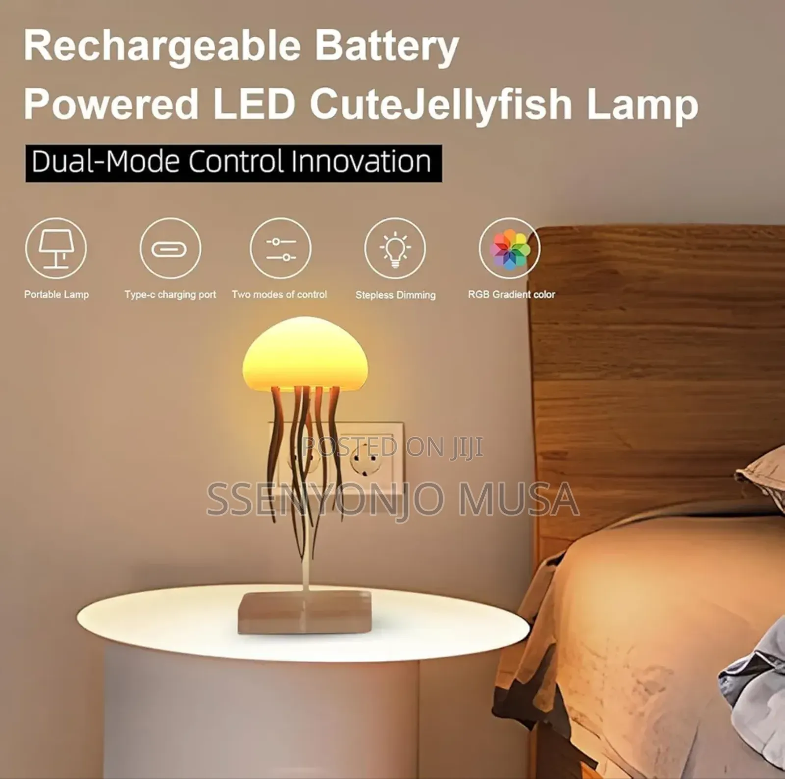 Jellyfish Mood Light Lamp | Sound-Activated Led Night Light