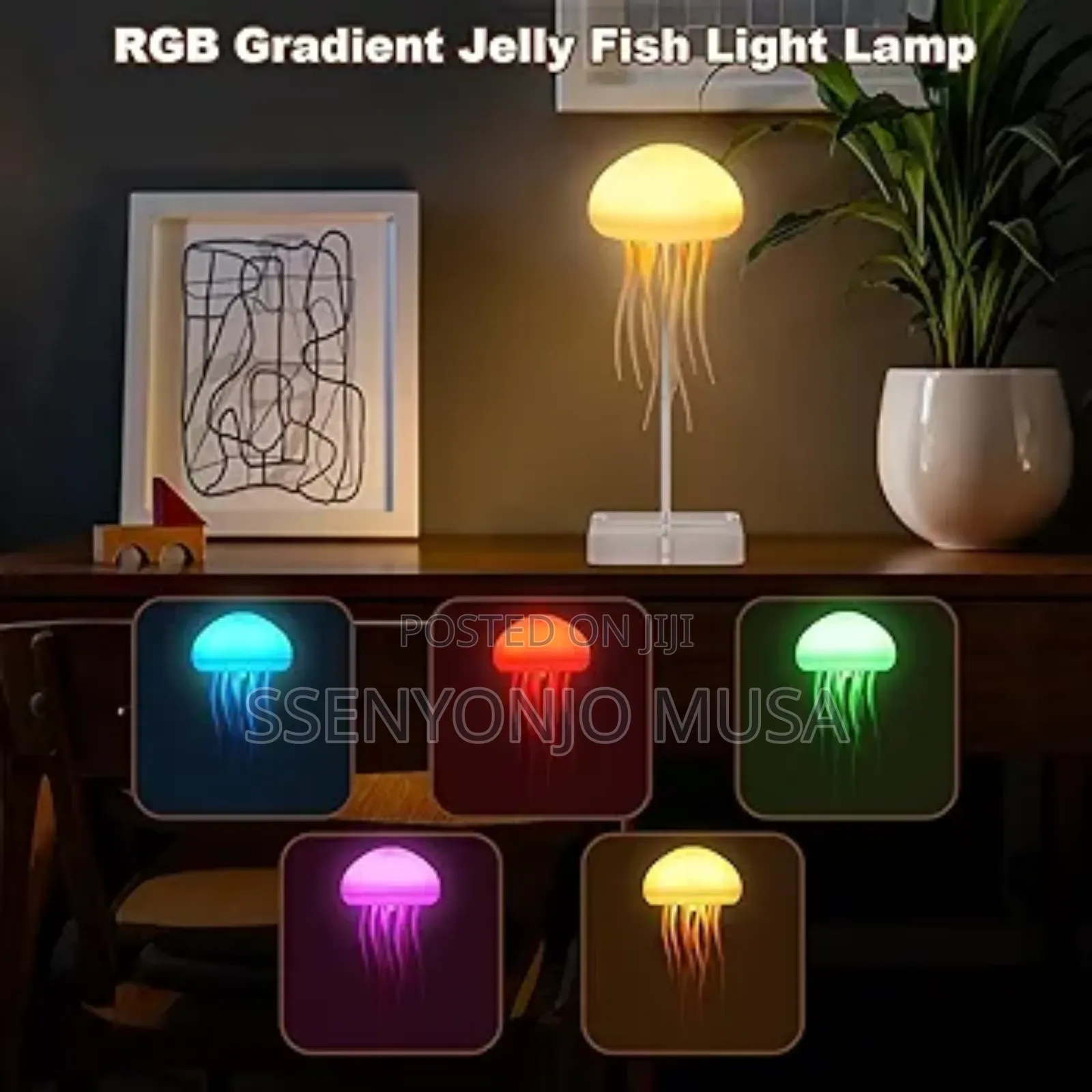 Jellyfish Mood Light Lamp | Sound-Activated Led Night Light