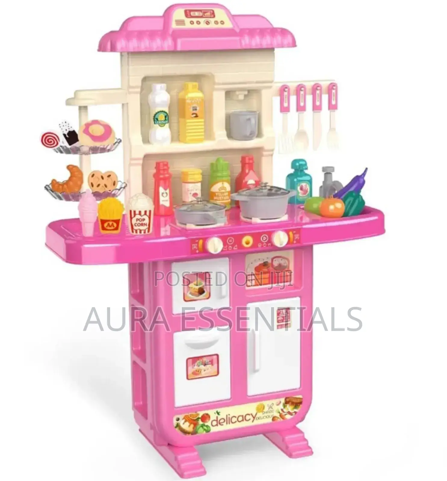 Kids Kitchen Play Set Pink