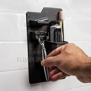 Selfie Adhesive Toothbrush and Shaver Storage