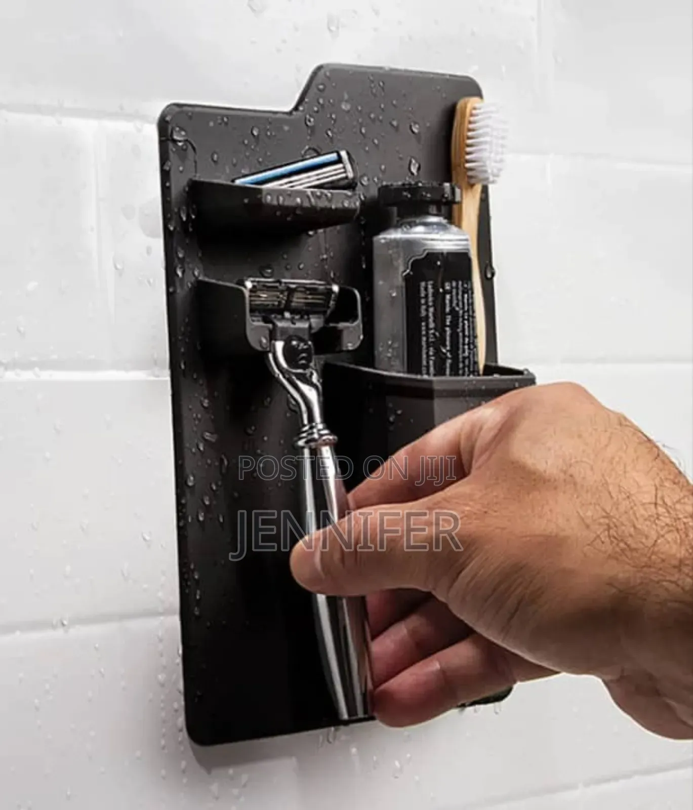 Selfie Adhesive Toothbrush and Shaver Storage