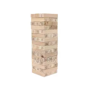 Wooden Building Blocks Jenga Tower Toy Board Team Game Children Family