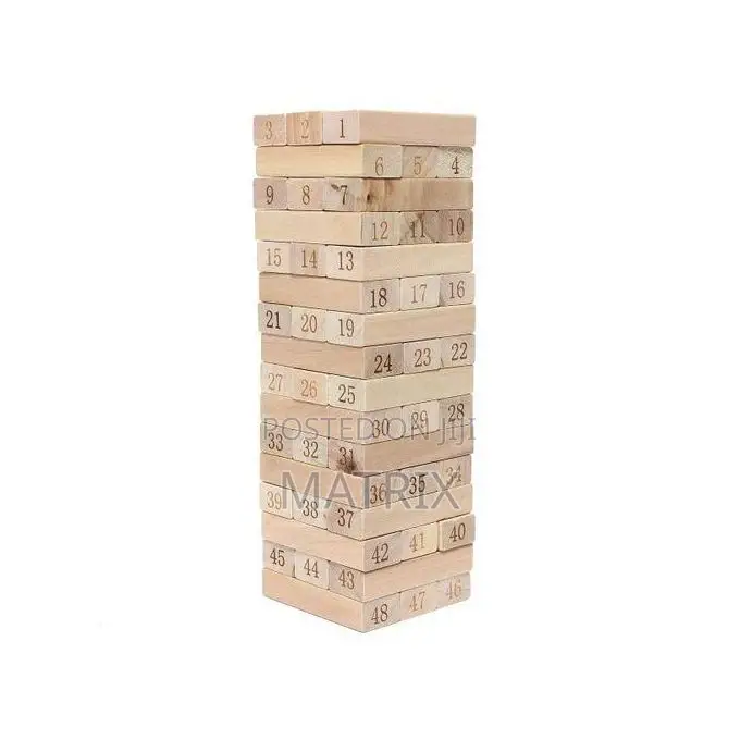 Wooden Building Blocks Jenga Tower Toy Board Team Game Children Family