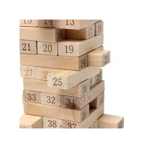 Wooden Building Blocks Jenga Tower Toy Board Team Game Children Family