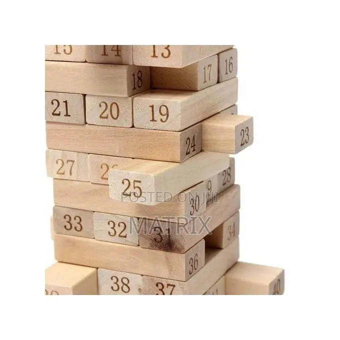 Wooden Building Blocks Jenga Tower Toy Board Team Game Children Family