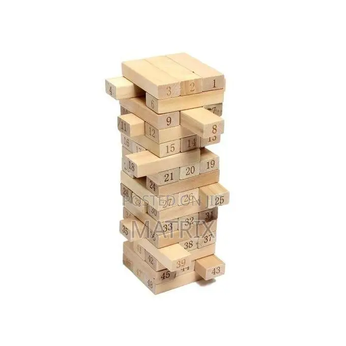 Wooden Building Blocks Jenga Tower Toy Board Team Game Children Family