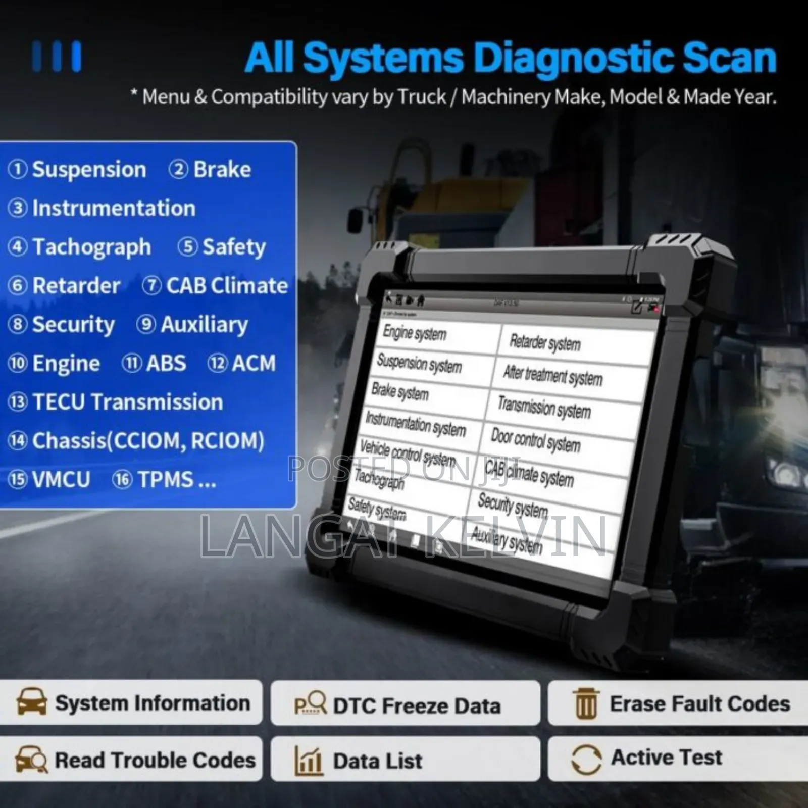 Original Ancel X7 Hd 24v Truck Obd2 Diagnostic Scanner