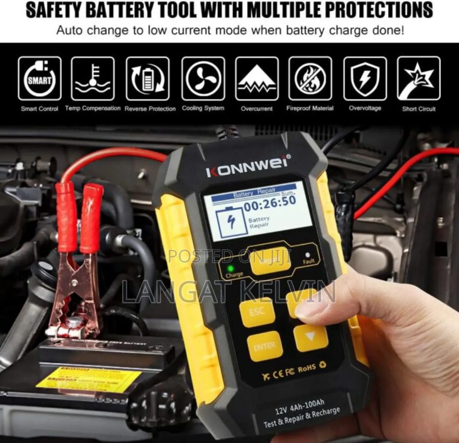 Original Konnwei Kw510 Battery Tester, Charger and Repairer