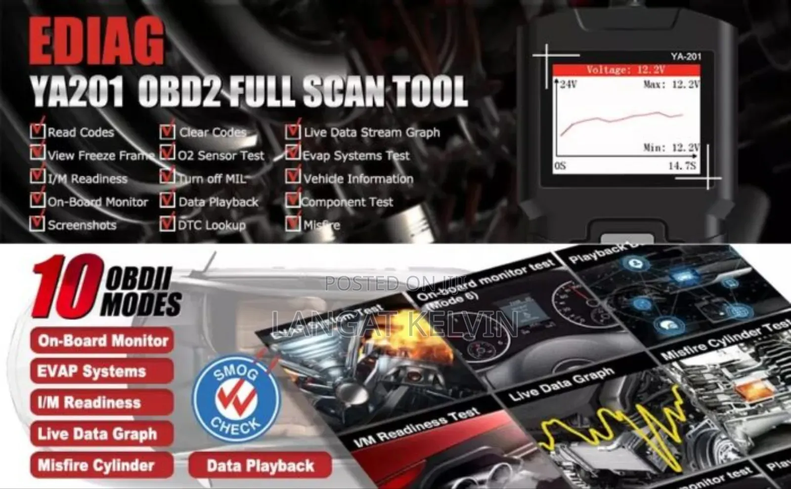 New Original Kingbolen Ya201 Obd2 Car Diagnostic Tool