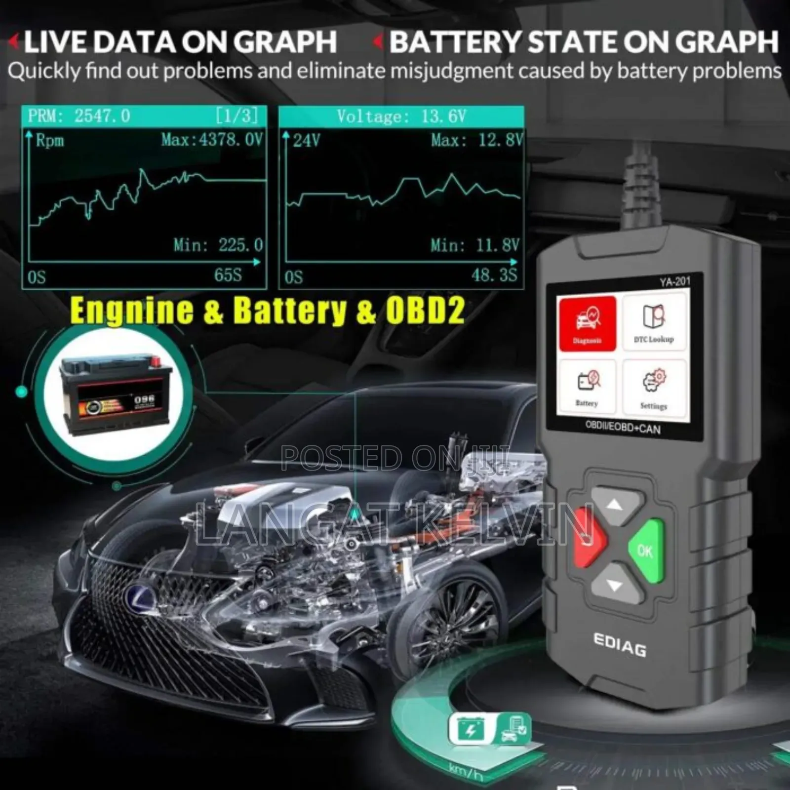 New Original Kingbolen Ya201 Obd2 Car Diagnostic Tool