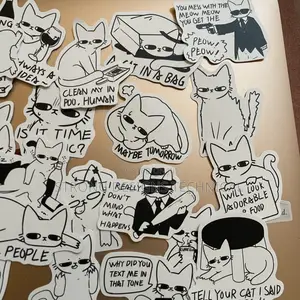 Funny Sarcastic Cat Stickers for Laptops/ Books/ Phones.