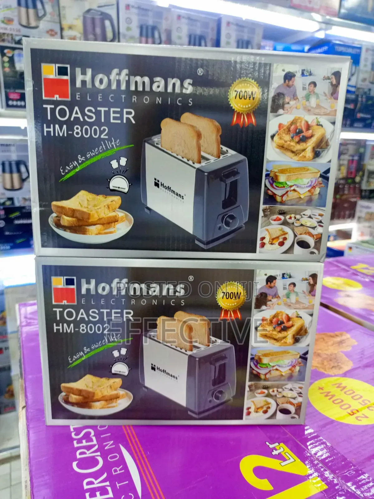 Hoffmans Hm-8002 Toaster, a 700w, 2-Slice Electric Bread Toaster.