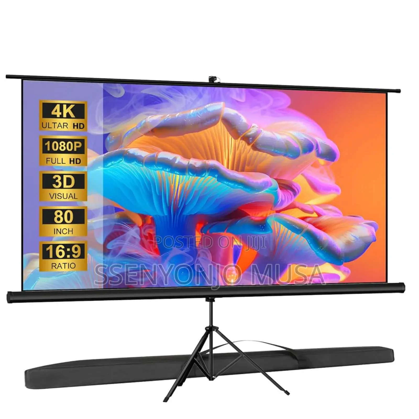 Nobo Manual Projector Screen With Tripod Stand, 240x240mm, White