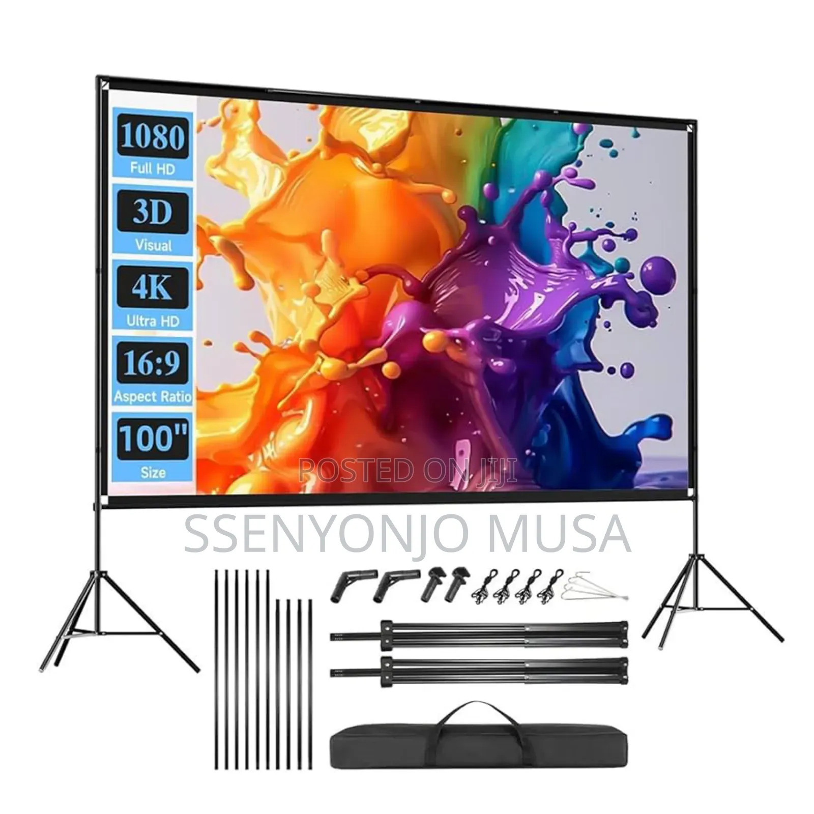 Nobo Manual Projector Screen With Tripod Stand, 240x240mm, White