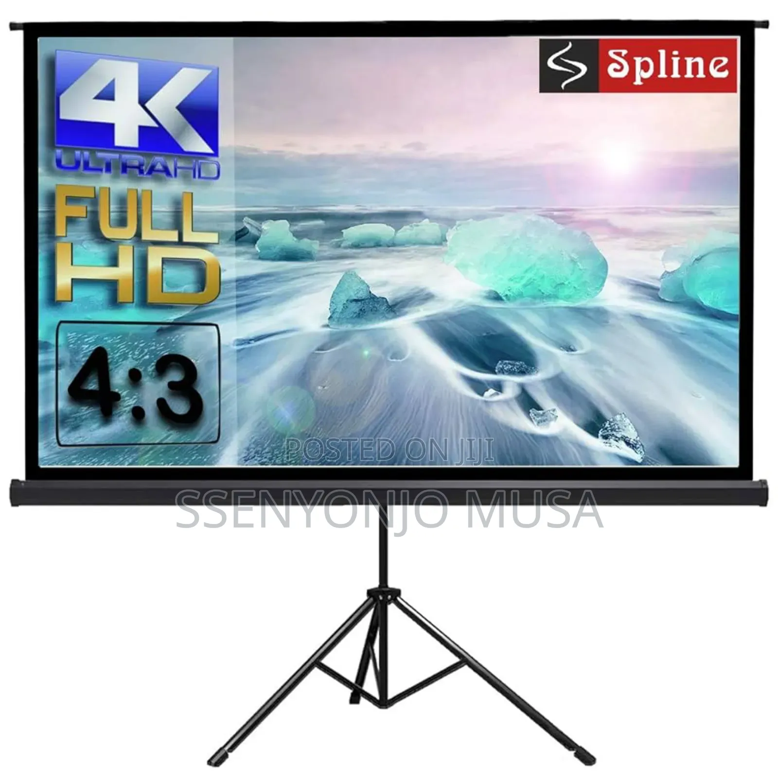 Nobo Manual Projector Screen With Tripod Stand, 240x240mm, White