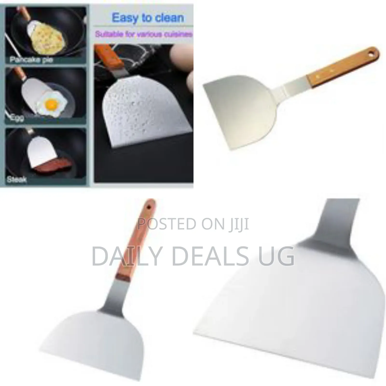 Pizza Cookie Steak Stainless Steel Spatula Set With Wooden Handle
