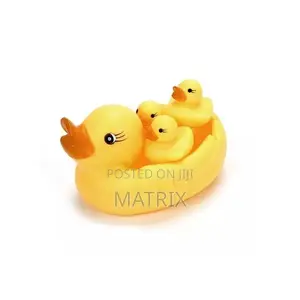 4 Pieces Baby Bath Duck Toys With Sound -Yellow
