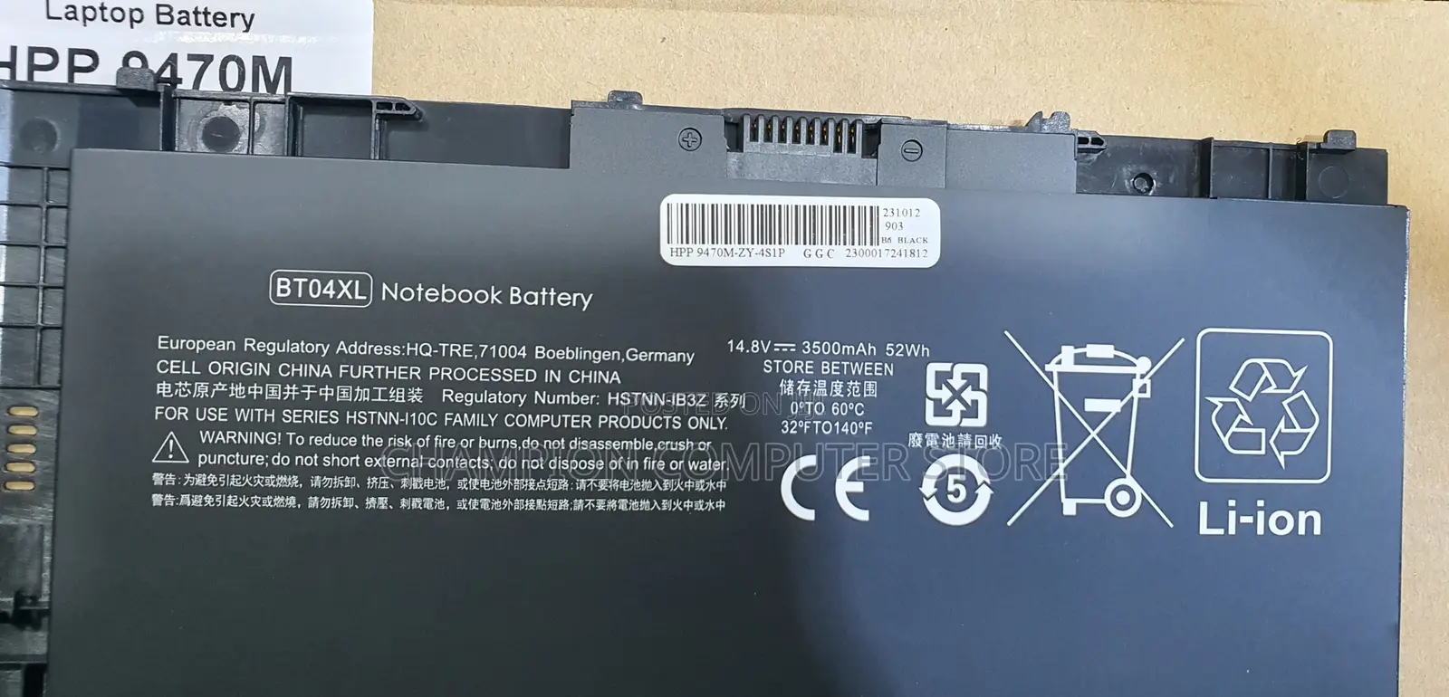 Hp Bt04xl for Elitebook Folio 9470 9470m 9480m Bt04 Ba06 Ba06xl Series