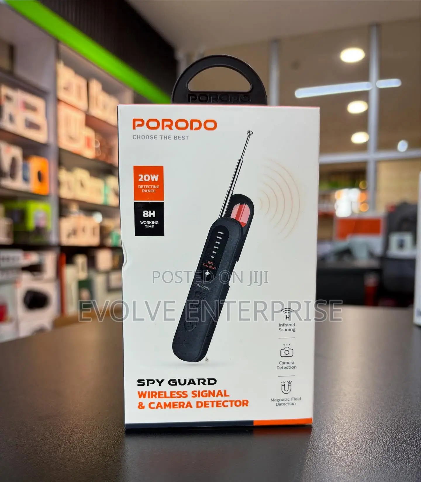 Porodo Spy Guard Wireless Signal Camera Detector – Black