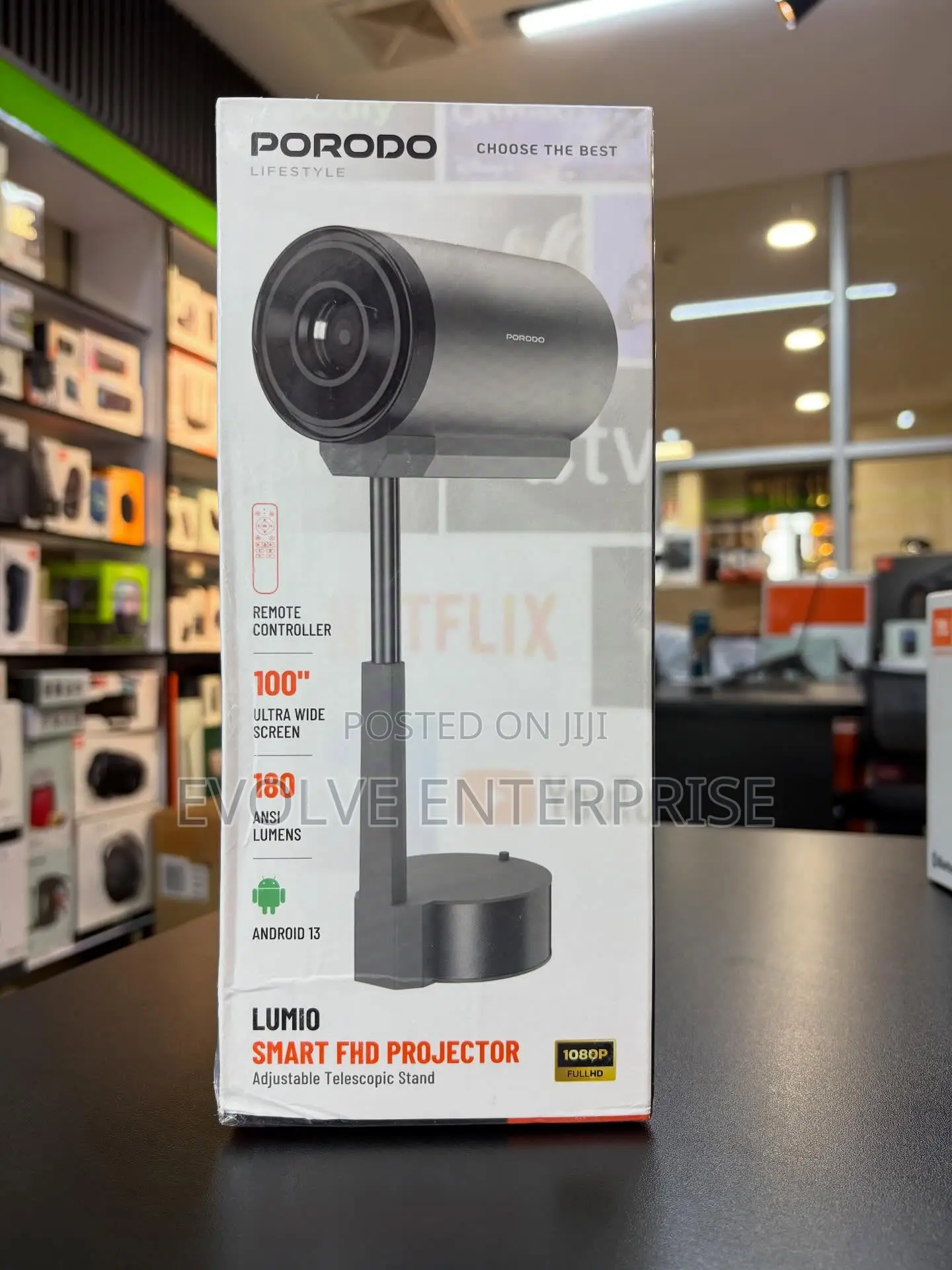 Porodo Lifestyle Lumio Smart FHD Projector – Gray