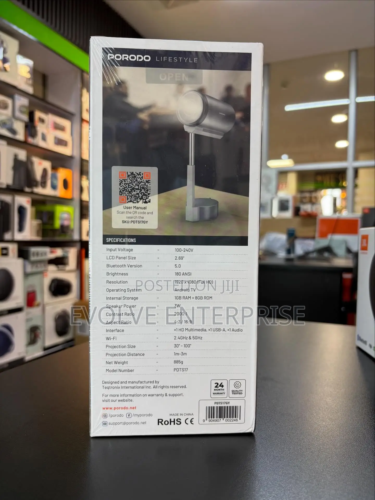 Porodo Lifestyle Lumio Smart FHD Projector – Gray