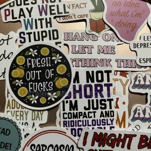 Sarcastic Quotes Stickers. Laptops/Computers/ Books/ Bottles/Walls