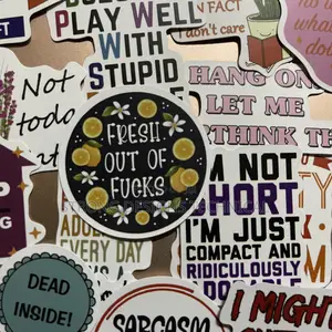 Sarcastic Quotes Stickers. Laptops/Computers/ Books/ Bottles/Walls