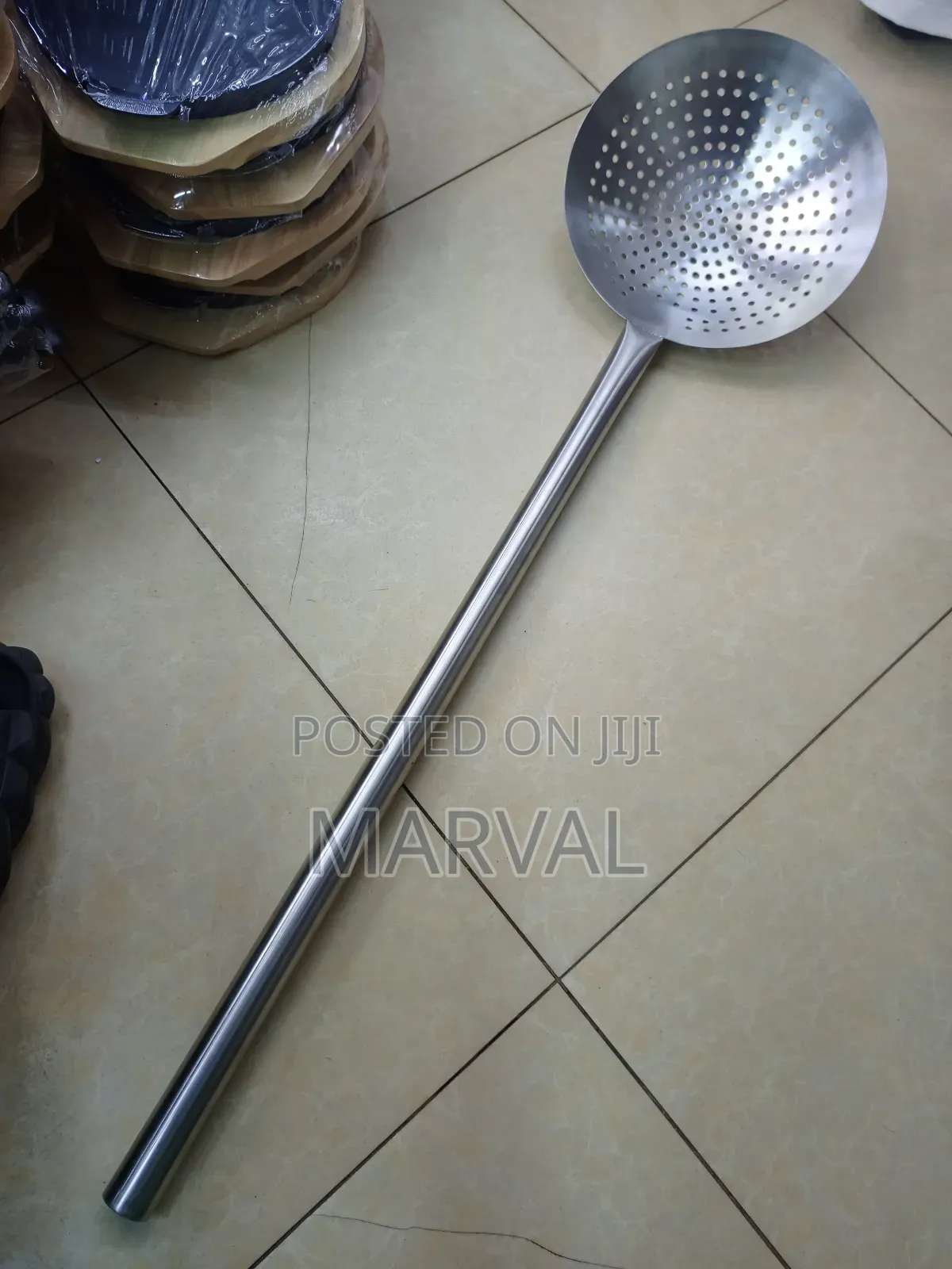 Commercial Long-Handled Stainless Steel Skimmer or Strainer Spoon