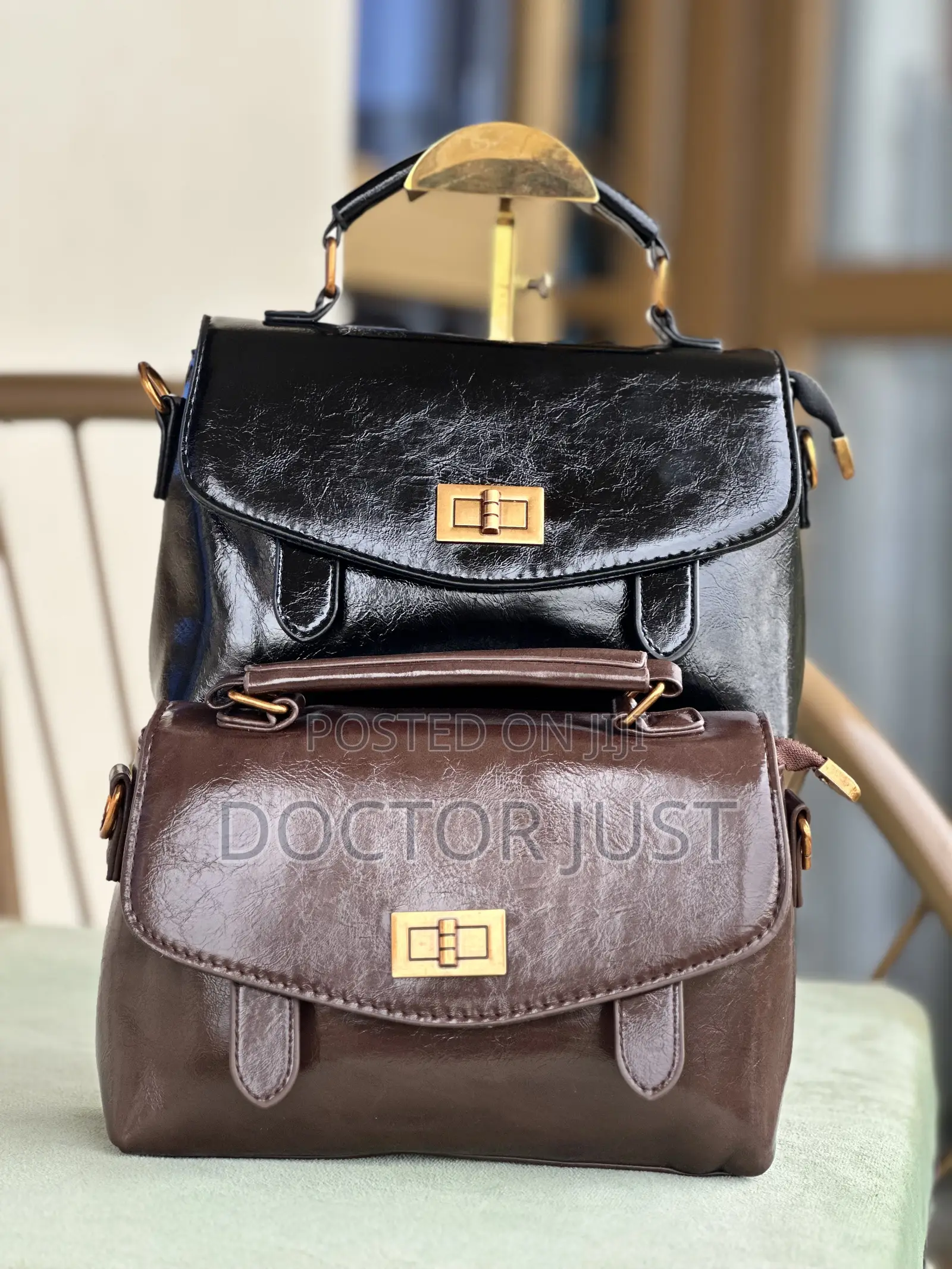 Pute Leather Portable Square Bag