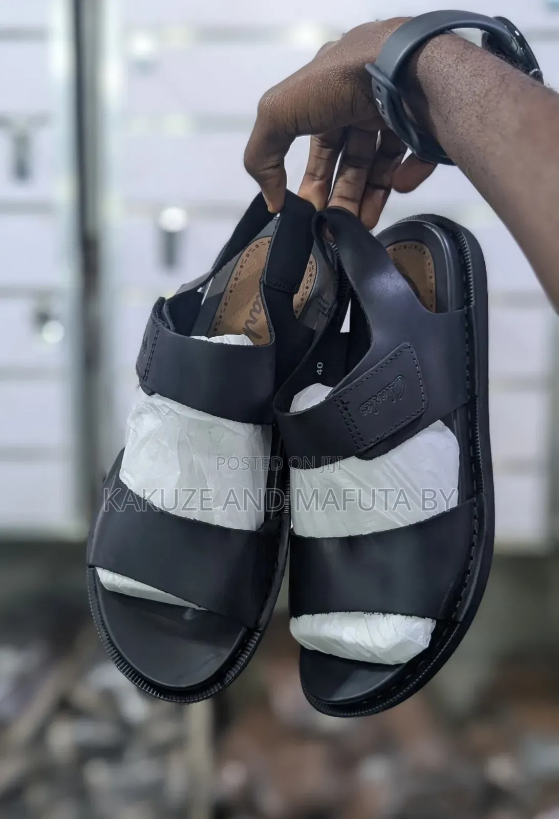 Clarks Ecco Casual Authentic Premium Leather Sandals Black.