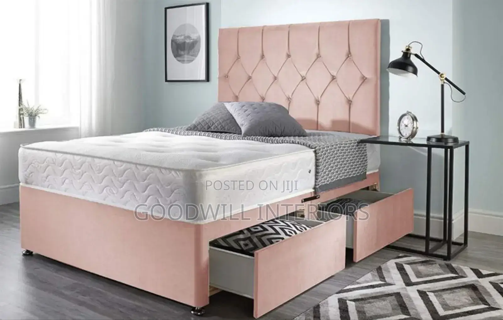 A Bed With Two Storage Drawers