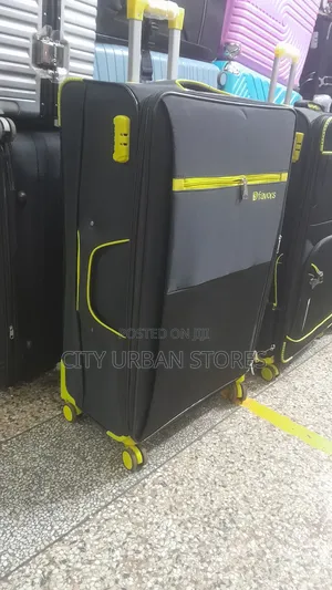 4 Wheels Large Black Suitcase