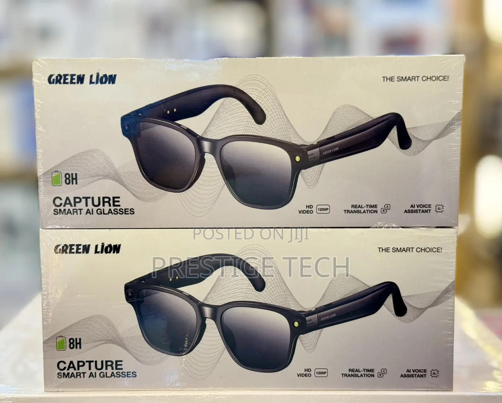 Green Lion Capture Smart Ai Glasses With Camera, Microphones & Speaker