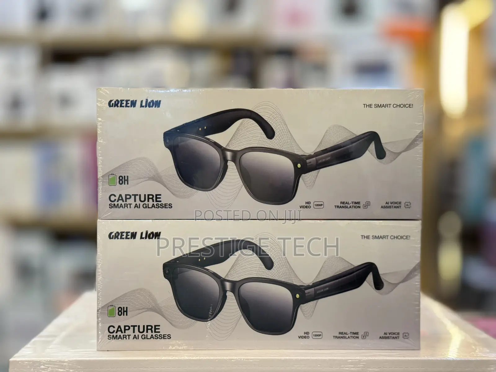 Green Lion Capture Smart Ai Glasses With Camera, Microphones & Speaker