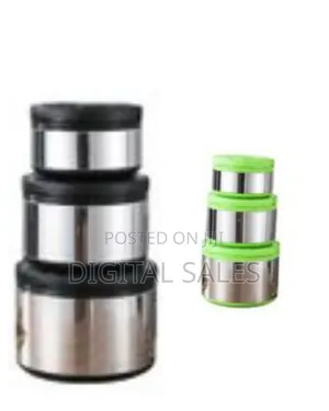 3 Piece Double Wall Stainless Steel Food Storage Container