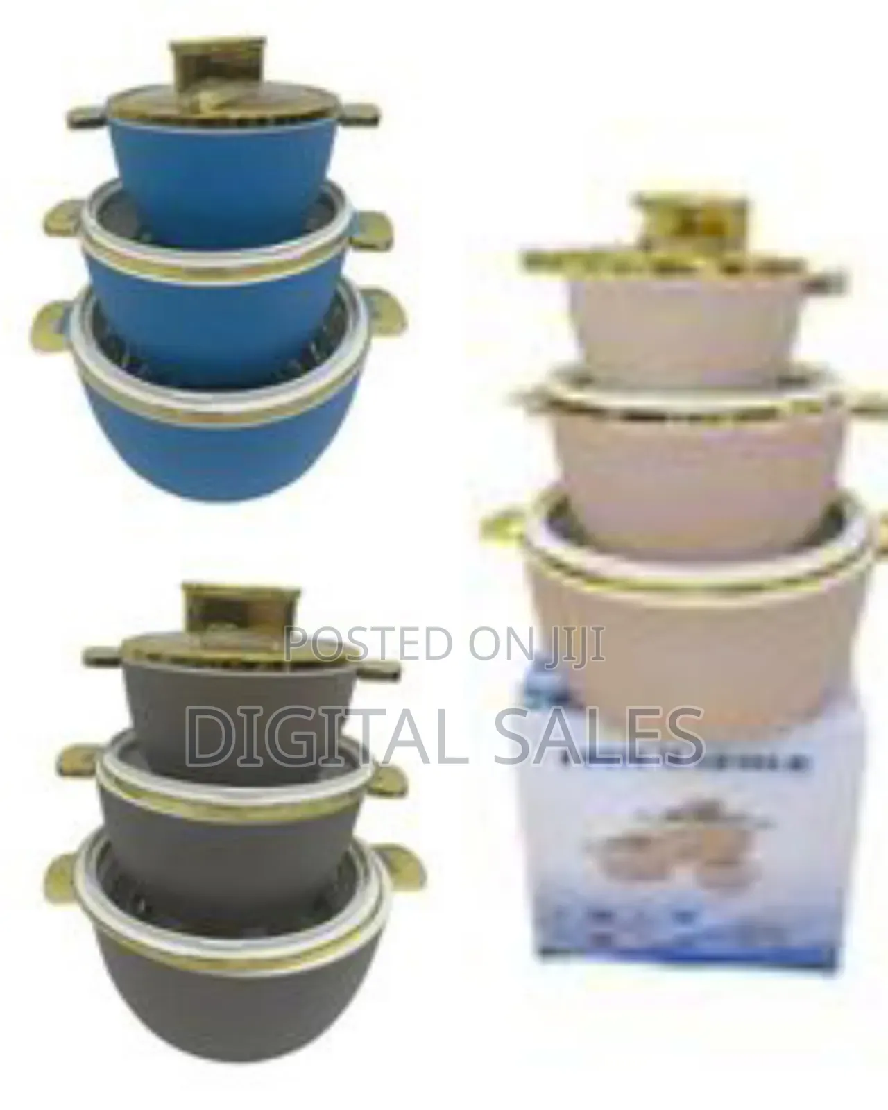 3 Piece of 1.8l+3.5l+6l Thermal Hot Pot Containers for Party Home Use
