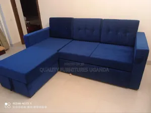 Cute  Navy Blue L Sofa Set