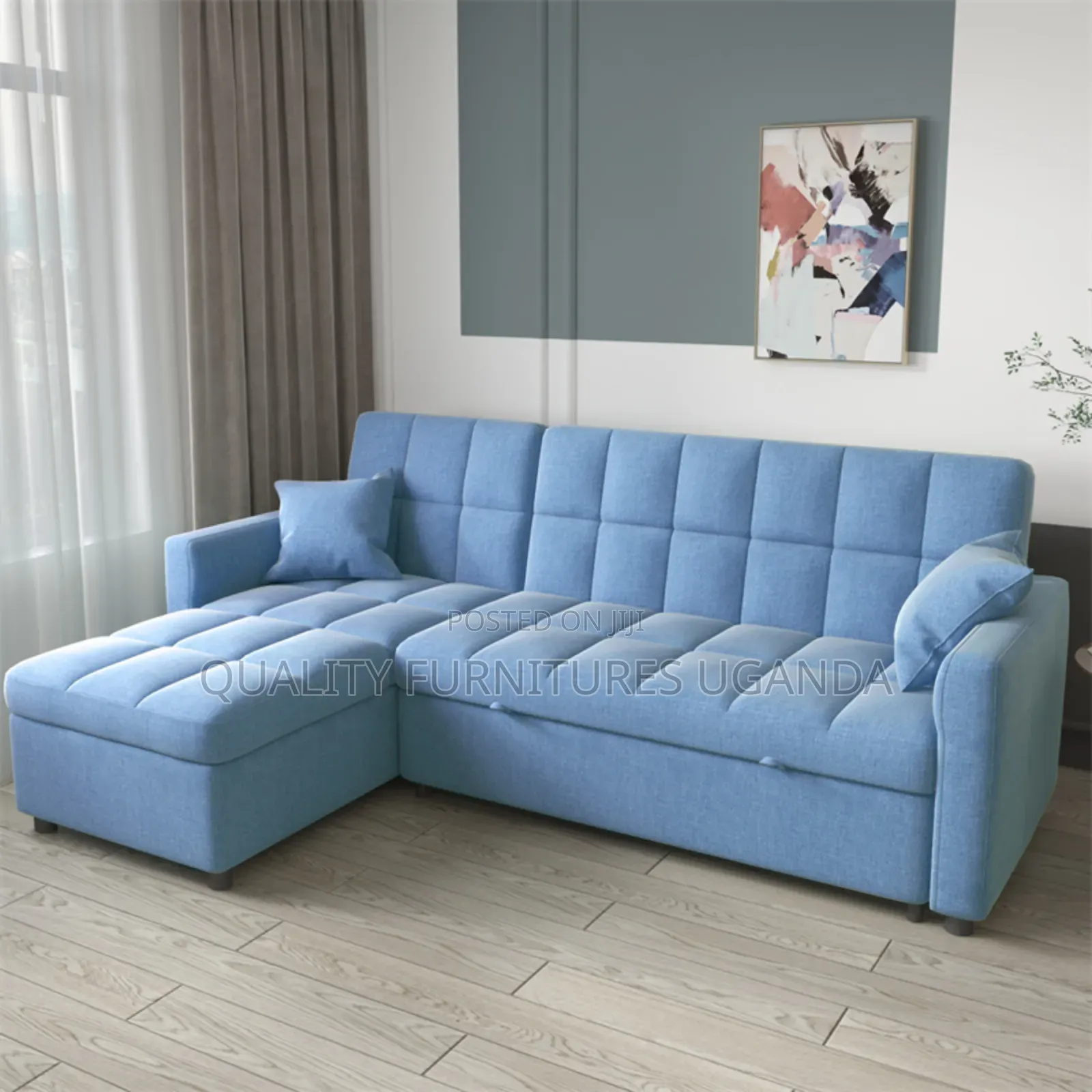 Fibre Gray Min L Sofa Set