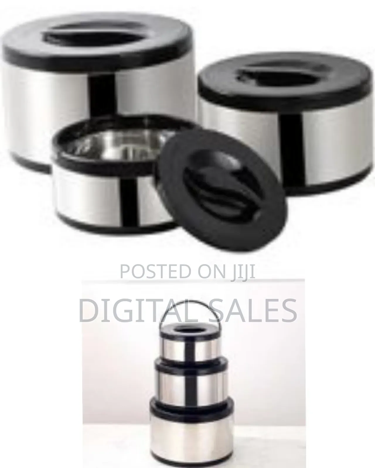 3 Piece of 2l+4l+8l Portable Stainless Steel Thermoware Casserole