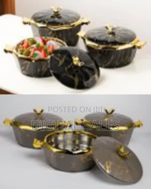 Luxury 3-Piece 2.1/2.6/3.1qt Hot Pot Food Warmer/Cooler, Casserole