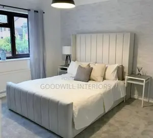 Light Gray Colored Bed