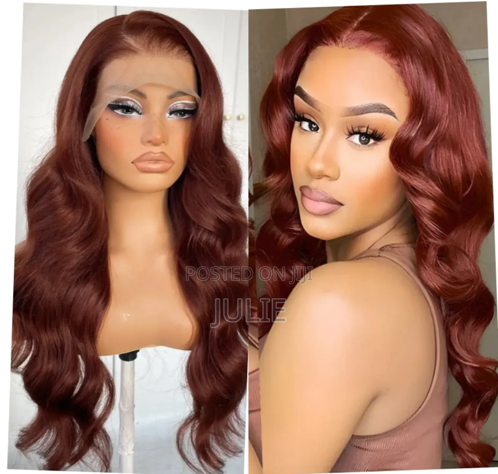 Frontal Reddish Brown Hair Wig