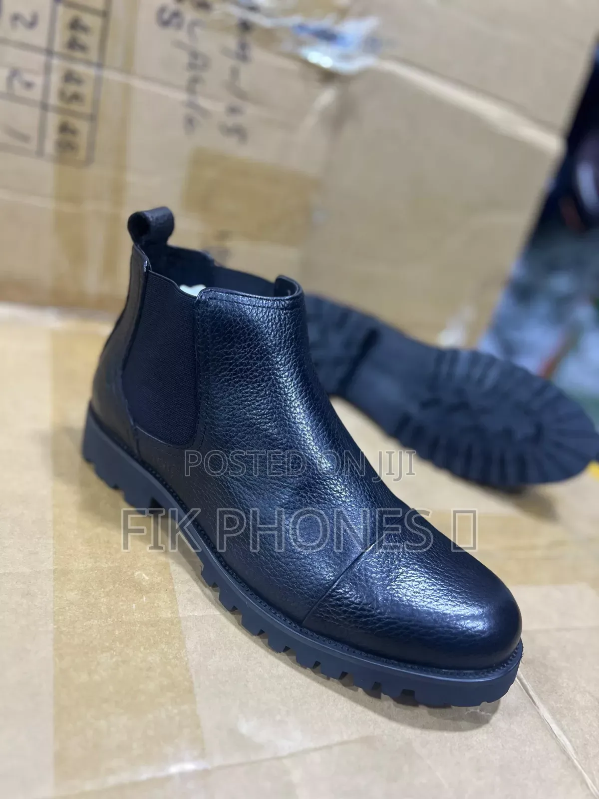 This Is a Tamer Tanca Men's Black Genuine Leather Casual Boot.