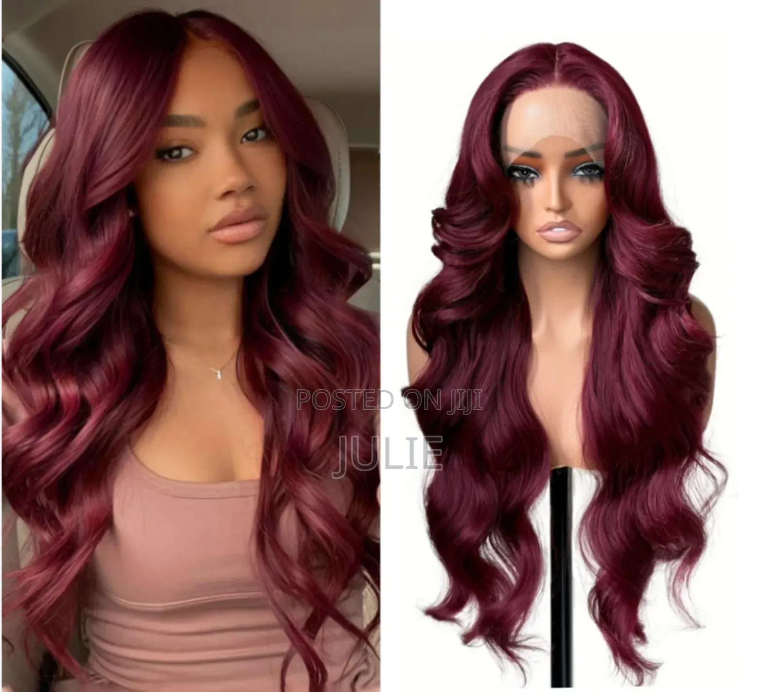 Burgundy Bodywave Hair Wig