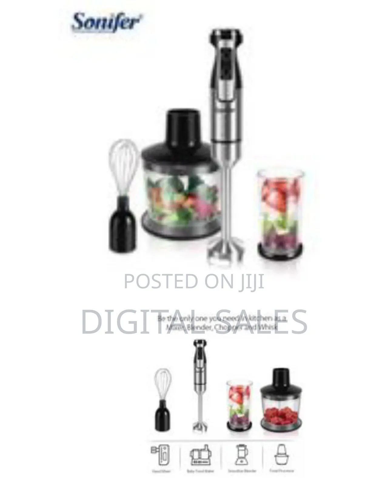 Sonifer Sf-8081 Professional Home Stainless Steel Fast Electric 3 in 1