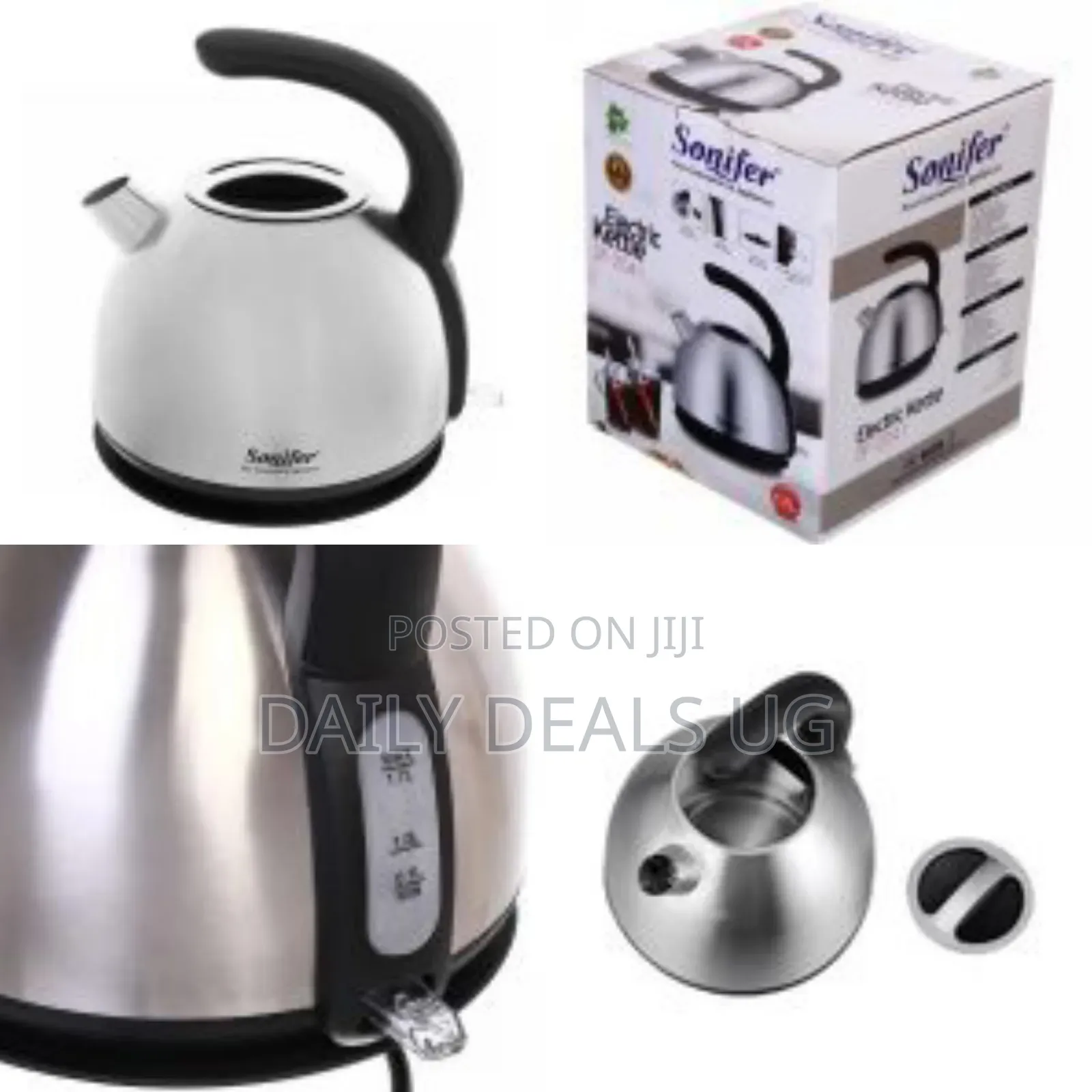 Sonifer Stainless Steel Electric Kettle 1.7l, Classic Design Cordless