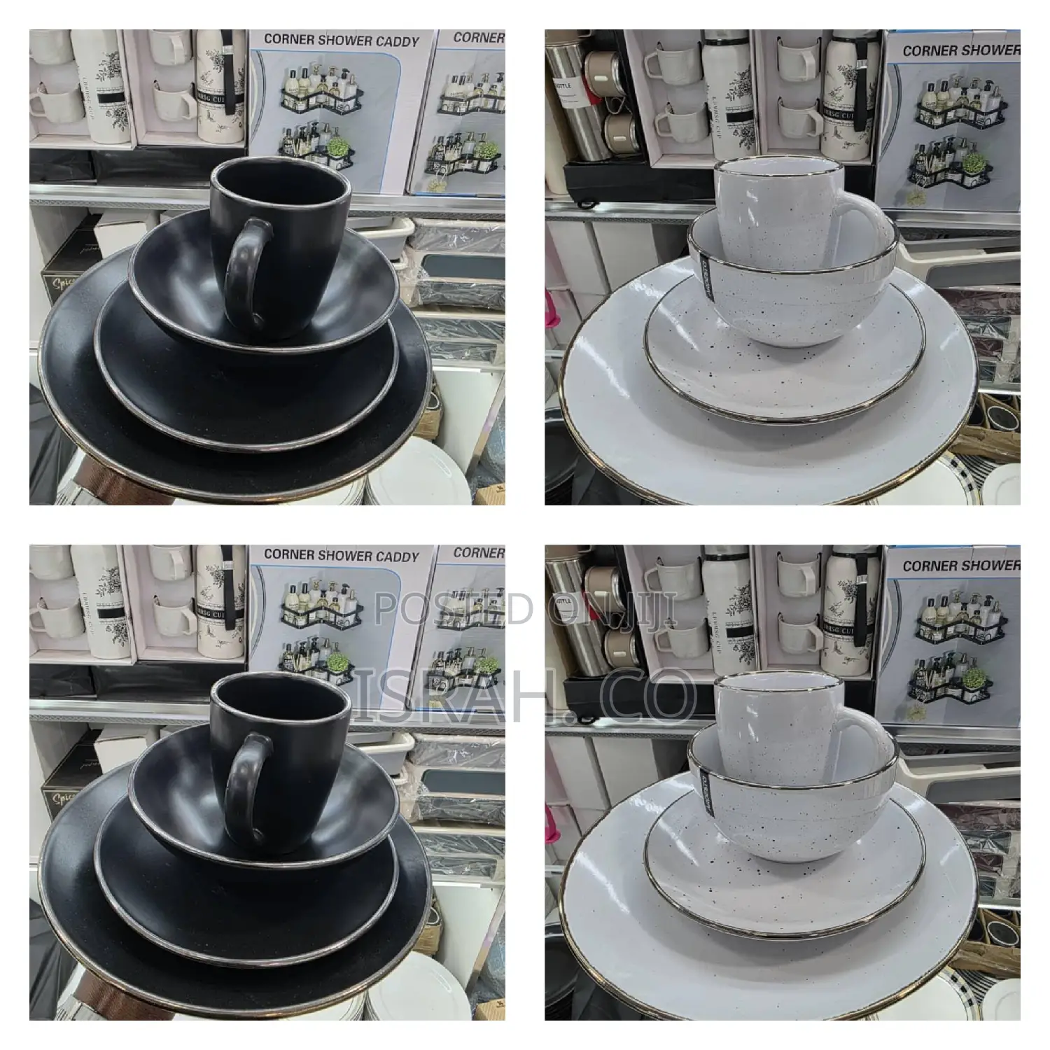 New 16pcs Black Dinnerware Set